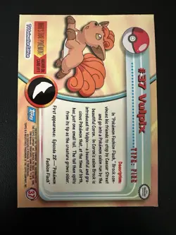 Pokemon Topps Series 1 Blue Logo Holo #37 Vulpix PLAYED - Image 4
