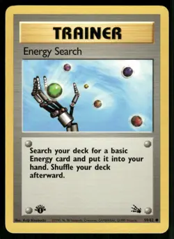 Energy Search 59/62 Common 1st Edition NM Pokemon Fossil - Image 1