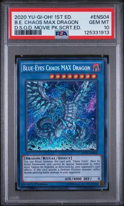 2020 YU-GI-OH! 1ST ED #ENS04 BLUE-EYES CHAOS MAX DRAGON PSA 10 - Image 1