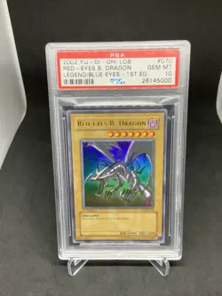 2002 Yugioh LOB Red Eyes B Dragon Legend Blue Eyes 1st Ed PSA 10 - Image 1