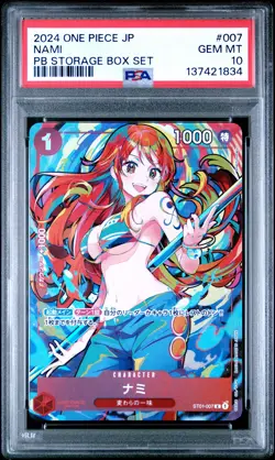 2024 ONE PIECE JAPANESE PREMIUM BOOSTER STORAGE BOX SET #007 NAMI PSA 10 - Image 1