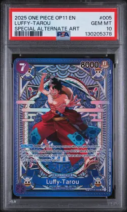 2025 ONE PIECE A FIST OF DIVINE SPEED SPECIAL ALT ART #005 LUFFY-TAROU PSA 10 - Image 1