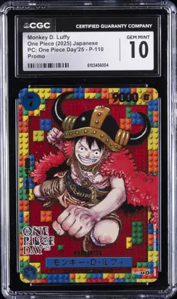 2025 ONE PIECE JPN ONE PIECE DAY '25 PROMO #P-110 MONKEY D. LUFFY CGC 10 GM - Image 1