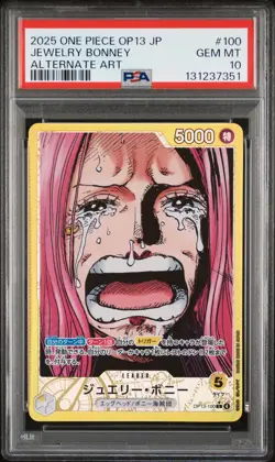 2025 ONE PIECE JPN OP13-CARRYING ON HIS WILL ALTERNATE ART JEWELRY BONNEY PSA 10 - Image 1