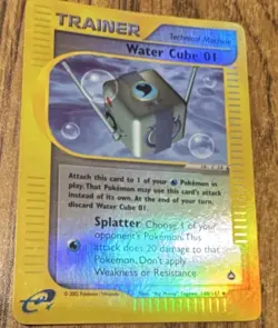 Pokemon TCG Aquapolis Water Cube 01 140/147 Trainer Holo English Card Nintendo - Image 1