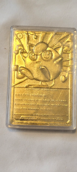Jigglypuff #39 - Pokemon Burger King 1999 Gold Plated Trading Card - Image 3