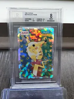 1995 Pokemon Card Topsun Pikachu Prism Holo Foil #25 - BGS 8 NM-MT 1995 RARE! - Image 1