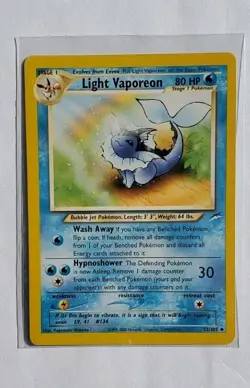 Pokemon TCG Light Vaporeon Neo Destiny Card 52/105 Unlimited Uncommon, Vintage - Image 1