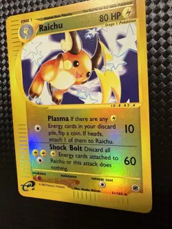 Pokemon TCG Raichu Expedition Base Set Reverse Holo Card 61/165 - Image 3