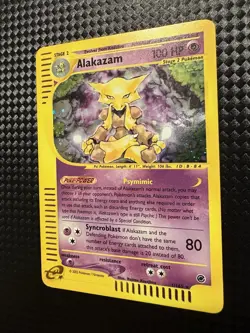 Pokemon Alakazam TCG Expedition Base Set Holo Rare Card 1/165 - Image 3
