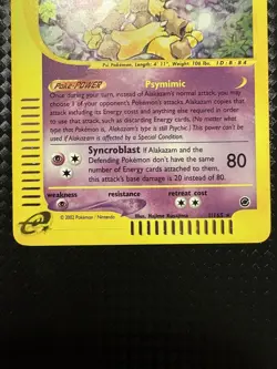 Pokemon Alakazam TCG Expedition Base Set Holo Rare Card 1/165 - Image 4