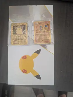 Pokemon Celebrations Set of Gold Metal Cards (Charizard, Pikachu) + Original Box - Image 1