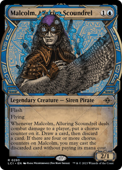 Malcolm, Alluring Scoundrel (Showcase) [The Lost Caverns of Ixalan] Foil Near M - Image 1