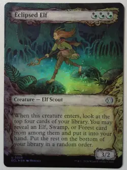 Eclipsed Elf *Showcase FOIL Uncommon* Magic MtG x1 Lorwyn Eclipsed - Image 1