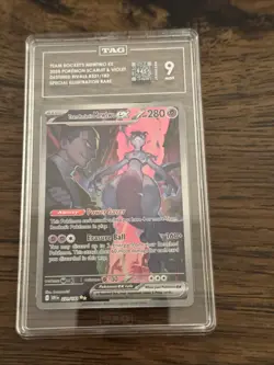 Pokemon Team Rockets Mewtwo EX Special Illustration Destined Rivals #231/182 Tag - Image 2