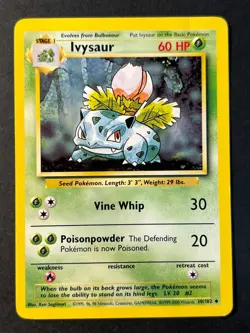 Ivysaur 30/102 4th Print Base Set - Uncommon Pokemon Card - WOTC B MP - Image 1
