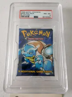 Pokemon Base Set Sealed Booster Pack *PSA 8 - NM-MT* WOTC Blastoise Artwork - Image 3