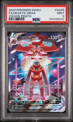 Deoxys Vmax GG45/GG70 Sword Shield Crown Zenith Pokemon PSA 9 - Image 1