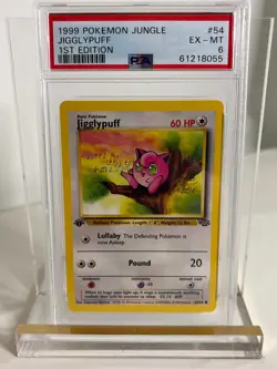 PSA 6 EX - MT Jigglypuff Basic Pokemon 1st Edition #54 1999 Pokemon Jungle - Image 1