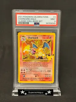PSA 9 MINT Pokemon Celebrations English Charizard 4/102 base set holo 2021 25 - Image 1
