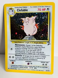 Clefable 5/130 Holo Rare Base Set 2 - Pokemon Card WOTC - Image 2