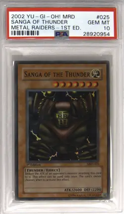 2002 YU-GI-OH! MRD-METAL RAIDERS 1ST ED #025 SANGA OF THE THUNDER PSA 10 - Image 1
