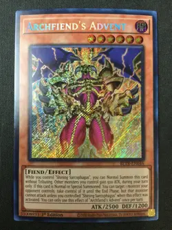 Yu-Gi-Oh TCG #BLTR-EN046 Archfiend's Advent 1st Edition Secret Rare LP - Image 1