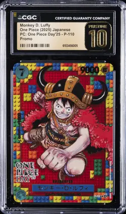 2025 ONE PIECE JPN PC: ONE PIECE DAY '25 PROMO MONKEY D. LUFFY CGC 10 PRISTINE - Image 1