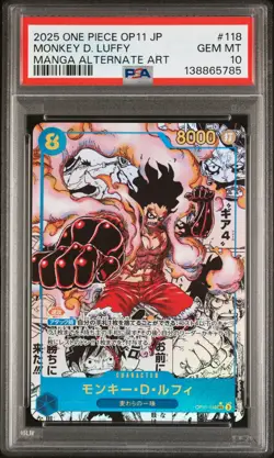 2025 ONE PIECE JPN A FIST OF DIVINE SPEED MANGA ALT ART MONKEY D. LUFFY PSA 10 - Image 1