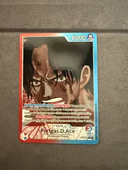 One Piece Portgas D. Ace Alt Art Leader OP13-002 L (OP-13 English) - Image 1