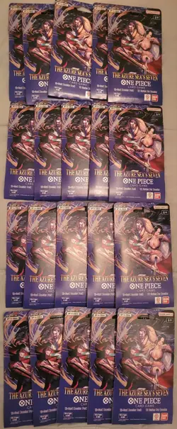 LOT of (20) OP-14 Sleeved Booster Packs Of One Piece TCG The Azure Sea's Seven - Image 1