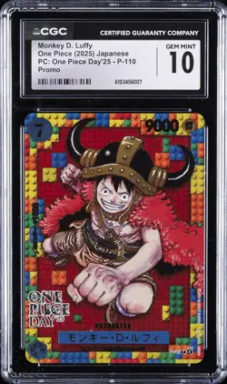 2025 ONE PIECE JPN ONE PIECE DAY '25 PROMO #P-110 MONKEY D. LUFFY CGC 10 GM - Image 1