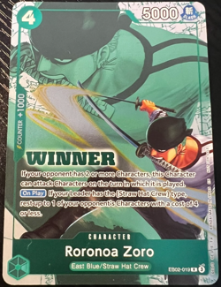 One Piece TCG Roronoa Zoro (Winner Pack) EB02-019 NM Foil - Image 1