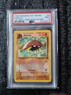 PSA 9 Kabuto #50/62 Fossil 1999 WOTC Stamped Promo Non-Holo Common Pokemon Card - Image 1