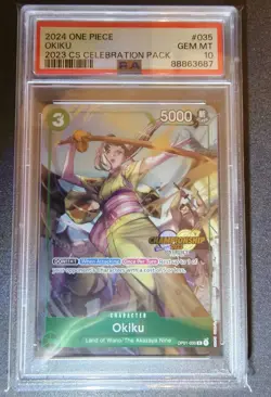 Okiku OP01-035 ALT ART PSA 10 English 2023 Celebration Pack One Piece Card Game - Image 1