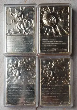 Pokemon 23k gold plated Burger King trading card lot Mewtwo Poliwhirl Charizard - Image 2