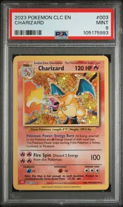 PSA 9 Charizard 003/034 Pokemon Classic Collection CLC 2023 Mint English Card - Image 1