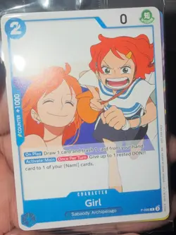 Sealed One Piece Promo Card P-096 Girl Nami OP14 Pre Release - Image 1