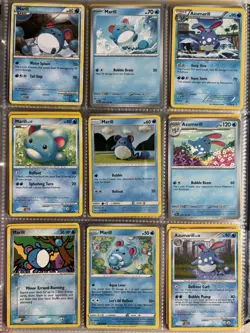 Pokemon Card Species Set Lot - 9x Unique Cards / Marill Family - Image 1