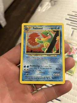Pokemon TCG Politoed Neo Discovery Holo Card 8/75 Unlimited Rare Swirl - Image 2