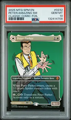 2025 MTG MARVEL'S SPIDER-MAN #0232 AMAZING SPIDER-MAN/PETER PARKER PSA 10 - Image 1