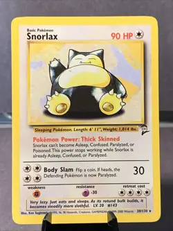 Pokemon TCG Snorlax #30/130 Non Holo Rare Base Set 2 WOTC VTG 2000 NM - Image 1