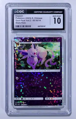Espeon Stars Holo Pokemon Chinese Gem Pack Vol.2 #0505/14 CGC 10 GEM MINT - Image 1