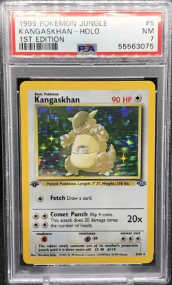 PSA 7 Kangaskhan holo 1ST FIRST EDITION Pokemon Jungle TCG 5/64 1999 new slab - Image 1
