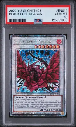 2023 YU-GI-OH! 25TH ANNIVERSARY TIN: DUELING HEROES BLACK ROSE DRAGON PSA 10 - Image 1