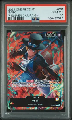 2024 ONE PIECE JPN PROMOS 7-ELEVEN CAMPAIGN #001 SABO PSA 10 - Image 1