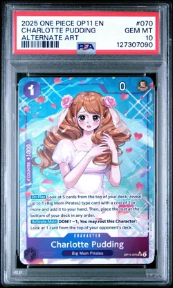 2025 One Piece - OP11-070 Charlotte Pudding Alternate Art PSA 10 - Image 1