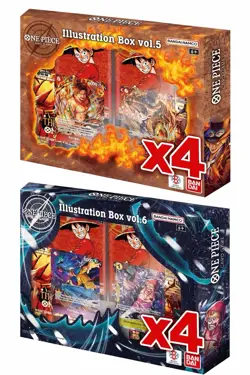 4 X One Piece TCG Illustration Box Vol 5 and Vol 6 SEALED PRESALE - Image 1