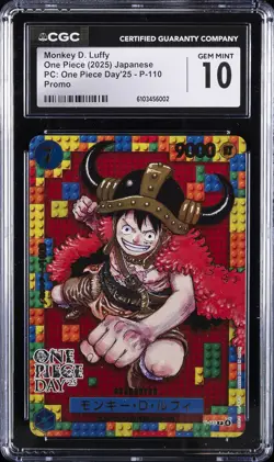 2025 ONE PIECE JAPANESE ONE PIECE DAY '25 PROMO #P-110 MONKEY D. LUFFY CGC 10 GM - Image 1