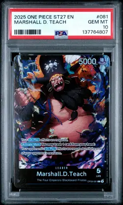 2025 ONE PIECE STARTER DECK ST27 #081 MARSHALL D. TEACH PSA 10 - Image 1